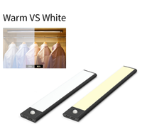 Lumière LED moderne à piles avec détecteur de mouvement pour placard, éclairage de meuble de cuisine, bande LED 5V en profilé aluminium pour armoire