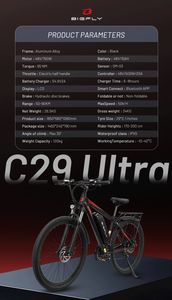 Bicicleta Eléctrica de Montaña EU UK E Bike Bigfly C29 Ultra de 29 Pulgadas, Batería de 48V 15Ah, Alcance de 60 km, Velocidad Máxima de 750w 50 km/h, Freno Hidráulico - Product Image 6