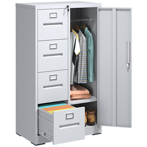 <span class=keywords><strong>Casier</strong></span> en acier <span class=keywords><strong>blanc</strong></span> moderne à 1 porte avec 4 tiroirs-Classeur de sécurité pour bureau scolaire et classeur - Product Image 1
