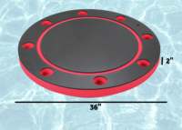 Table ronde de tapis de Mahjong flottant noir rouge personnalisé avec 8 trous de boisson pour piscine famille Mahjong Poker activité de divertissement