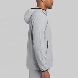 Custom Logo Oversized Outdoor Hiking Running Waterproof Polyester Zip Up Jacket Mens Windbreaker Jackets