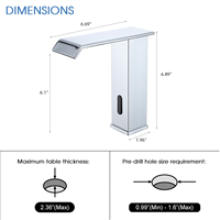 Robinet de salle de bain automatique sans contact à détecteur de mouvement en laiton de haute qualité 2026 – Robinet électronique infrarouge mains libres pour lavabo