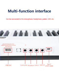 Piano électronique en plastique 88 touches <span class=keywords><strong>BD</strong></span>-883, clavier portable avec 80 morceaux de démonstration intégrés, haut-parleur, entrée audio/sortie, entrée micro, alimentation 5V - Product Image 5
