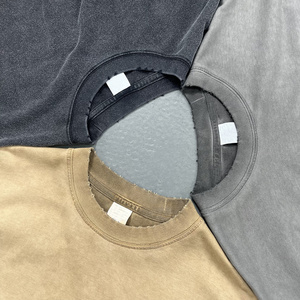 T-shirt personnalisé de haute qualité 100% coton vieilli doux lavé à l'acide surdimensionné Vintage pull au crochet tricoté impression personnalisée hiver - Product Image 4