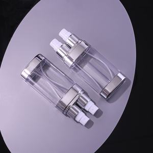 Bouteille à pompe en verre sans air en plastique recyclé, logo personnalisé, bouteille à pompe cosmétique, double tubes, 50 ml, bouteille à pompe pour lotion - Product Image 5
