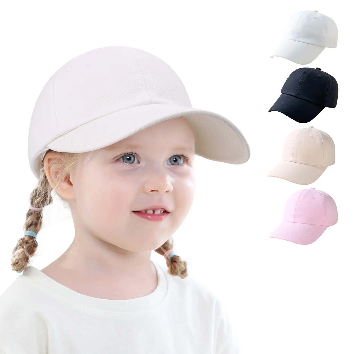 Gorra de béisbol con visera para bebé, gorro de béisbol con visera, transpirable, Color sólido, para correr