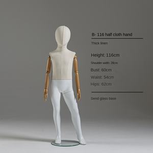 Регулируемый манекен-торс из стеклопластика для детей с головой для демонстрации одежды в магазинах, реквизит для модельных показов - Product Image 6