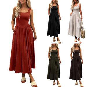 <span class=keywords><strong>Vestido</strong></span> <span class=keywords><strong>de</strong></span> Verano Nuevo para Mujer, Estilo Europeo y Americano, con Cuello Cuadrado y Pliegues en la Cintura, Marca Bdbh - Product Image 3