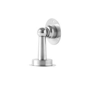 Loquet de porte en acier inoxydable finition brossée, magnétique, installation sans perçage, fixation au sol, design minimaliste - Product Image 4