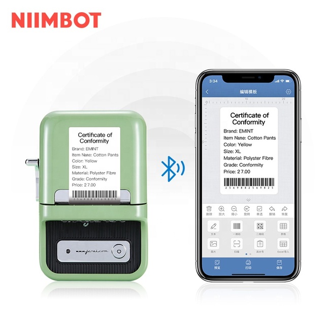 NIIMBOT B21 High Quality 58mm Thermal Portable Wireless Barcode Cheap Printer Android Ios Smartphone Mini Pocket Printer
