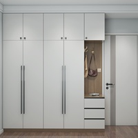 Armoire de chambre sur mesure de fabrication artisanale, design italien moderne, en bois massif, grande capacité, écologique, avec portes battantes style Shaker