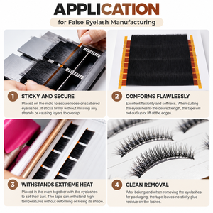 2mm Polyimid <span class=keywords><strong>Capton</strong></span> Wimpernband für Künstliche Wimpernherstellung, Schmales Hochtemperatur-Klebeband für Wimpernproduktion - Product Image 4