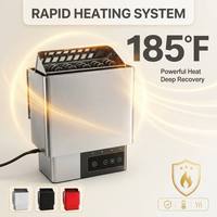 Sauna électrique moderne Ploutara Contractor 150 cm en cèdre canadien, infrarouge, vapeur, CE, FSC, faible EMF, 185F, rapide, modulaire, préfabriqué
