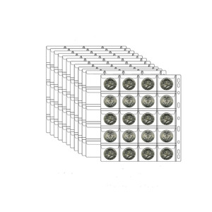 Pages de poche à monnaie standard à 9 trous 10 feuilles avec 20 pochettes <span class=keywords><strong>d</strong></span>'<span class=keywords><strong>album</strong></span> <span class=keywords><strong>photo</strong></span> pochettes de collecte pour pièces de monnaie - Product Image 1