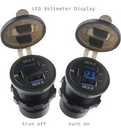 56W PD USB 3-Port Auto-Ladebuchse mit Voltmeter, Ein/Aus-Schalter, 10A Sicherung, Auto Typ-C QC3.0 Schnellladegerät 12V Anschluss