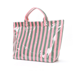Bolsa de Mano de PVC a Rayas <span class=keywords><strong>para</strong></span> Mujer, con Forro de Poliéster, Impermeable, de Gran Capacidad, con Detalle Bordado, Venta al Por Mayor - Product Image 3