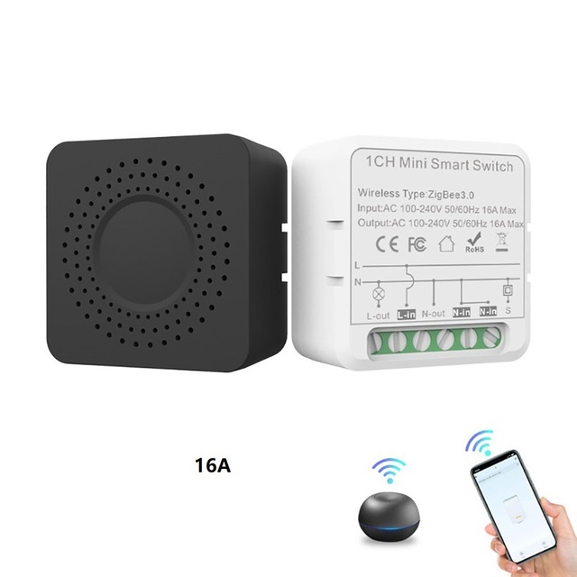 AC100V-240V Zigbee 3.0 1CH 16A Smart Switches for Smart Lighting Remote Control Switches Support Alexa, Google Home