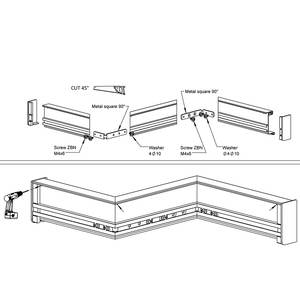 Armario de cocina de canal de aluminio, Base dorada, perfil de golf - Product Image 5