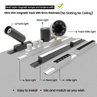 Grille de rail magnétique moderne 48V Projecteur mural Système d'éclairage sur rail magnétique Éclairage sur rail à LED magnétique