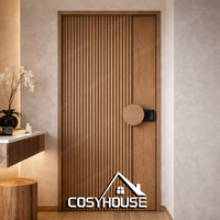 Porte d'entrée en bois de luxe moderne avec design en relief 3D, porte en bois massif sur mesure pour villa, maison, intérieur, extérieur