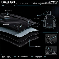 Veste à capuche imperméable personnalisée, coupe-vent épais, imperméable en tissu technique, ensembles de vêtements pour hommes, fabricants en gros