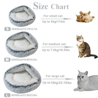 Coussin d'hiver long et confortable en peluche unie pour chat et cage à animaux, panier chaud rembourré en coton, sac de couchage pour chien, nid pour petits chats