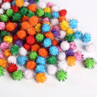 Pompons en tinsel, boules de paillettes, pompons brillants pour chats, chatons, arts créatifs, jouets, bricolage, artisanat de Noël, accessoires de couture