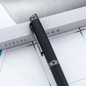 Wholesale 1.0Mm Black Rubber-Coated Ballpoint Twist Customizable Logo Engraving Hotel Advertising Business Gift <b>Pen</b> - Product Image 2