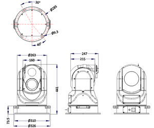 Phòng cháy chữa cháy rừng cảm biến kép tầm xa nhiệt PTZ máy ảnh độ chính xác cao cháy Chức năng phát hiện khói - Product Image 3