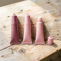 Tube souple de 10 ml pour rouge à lèvres, gloss, laque à lèvres, crème pour les yeux, en poudre de pâte de haricot, rose, vide, en PE, pour sous-conditionnement et échantillon