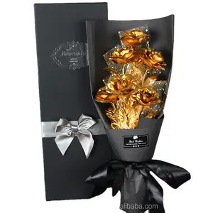 Wholesale ValentineのDay Gift Flower 24K Gold Rose Flower Bouquet