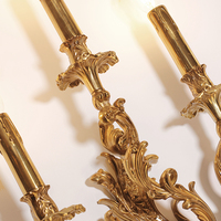 Jewellerytop Applique Murale Européenne Rococo Classic Vintage Luxury Royal Copper Wall Lamp Antique Brass Wall Sconce Light