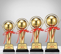 Trofeo de Metal Chapado en Oro Personalizado para Competiciones Deportivas - Premios de Fútbol y Baloncesto