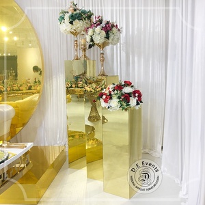 Sposa e lo sposo in acciaio inox vaso di fiori del basamento per la cerimonia nuziale - Product Image 3