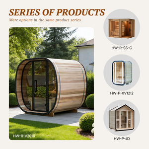 Sauna de Barril de Cedro Rojo Resistente a las Termitas con Vidrio Panorámico, CE Smart WiFi 220V, para Techo, DDP <span class=keywords><strong>Asia</strong></span>, Resort, Villa, <span class=keywords><strong>Spa</strong></span> - Product Image 4