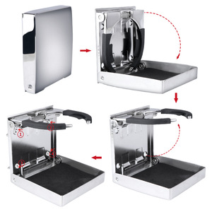 Stainless Steel Foldable Cup Holder Adjustable Boat Accessory For <b>Yacht</b> RV - Product Image 2