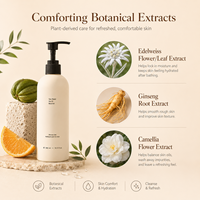 Sabun Mandi Melembapkan OEM ODM 300ml Gel Mandi Wangi Ekstrak Lidah Buaya Ginseng Camellia untuk Kulit Kering Sensitif Kemasan Organik