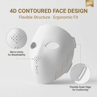 Masque LED professionnel, lumière rouge, bleue et ambre, équipement de photothérapie faciale pour les marques de beauté