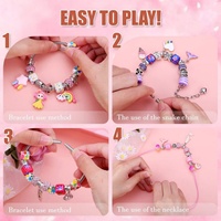 Kit de Fabricación de Pulseras con Dijes de Unicornio y Sirena para Adolescentes, 84 Piezas, Herramientas de Joyería, Cuentas de Resina, Aleación de Cobre, Juguetes para Hacer Joyería, para Todas las Temporadas