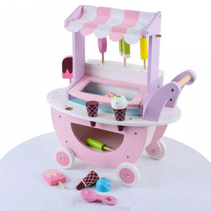 Shine Pep Juego de imaginación para niños Cocina y comida Juguetes Carro de helado de madera Máquina Cono-Regalo de cumpleaños perfecto para niños - Product Image 2