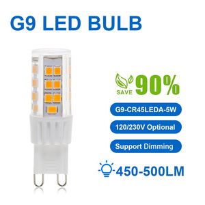 หลอดไฟ LED G9 4W Smd 2835 แสงแบบข้าวโพด ปรับความสว่างได้ 450-500LM ฐานเซรามิก AC 120V สำหรับใช้ภายในอาคาร ตกแต่งโคมระย้า - Product Image 1