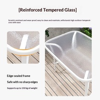 Ensemble de tables basses d'extérieur modernes pliables en acier au carbone blanc, trois pièces, pour patio, jardin, loisirs, imperméables, résistantes au soleil, empilables
