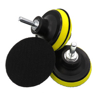 Disque de ponçage noir et jaune de 3 pouces Plaque de support à crochet et boucle pour outils abrasifs Polissage Métal Bois