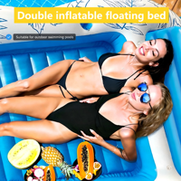 Lit flottant gonflable d'été pour l'extérieur, radeau flottant individuel ou double, flotteur aquatique gonflable de loisirs pour piscine, plage, lac