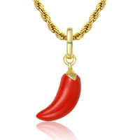 Nouveau design, pendentif piment rouge en émail plaqué or 14 carats, charmant bijou légume, bijoux de mode hip-hop pour femmes