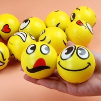 TJ MARK Ballon en PU jaune avec visage souriant, mini jouet souple éducatif, anti-stress parent-enfant, forme animale élastique, logo personnalisé pour enfants
