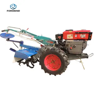 2020 new popular 8HP 10HP 12HP 15HP 18HP Two Wheels Walking Hand Tractor with rotary tiller rotovator mini tractor