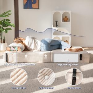 4 in 1 Folding Sofa Bed Convertible Sleeper <strong>Chair</strong> <strong>with</strong> Pillow <strong>with</strong> <strong>Back</strong> <strong>Support</strong> Couches Foam <strong>Floor</strong> Mattress <strong>with</strong> Cushion - Product Image 4