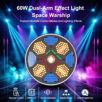 Projecteur de scène LED en forme de pièce de monnaie en cuivre, éclairage DJ disco avec effets RVB pleine couleur, lumières clignotantes blanc chaud et télécommande
