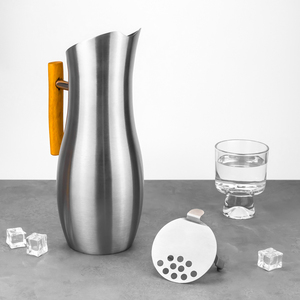 <span class=keywords><strong>Carafe</strong></span> à <span class=keywords><strong>eau</strong></span> personnalisable 2L en acier inoxydable 304 avec protection anti-glace et poignée en bois pour boissons froides - Product Image 4
